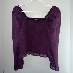 Elegant long sleeve color purple, size L from Express.
